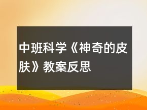 中班科學(xué)《神奇的皮膚》教案反思