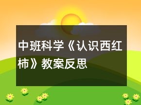 中班科學(xué)《認識西紅柿》教案反思