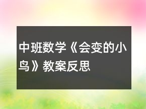 中班數(shù)學(xué)《會(huì)變的小鳥》教案反思