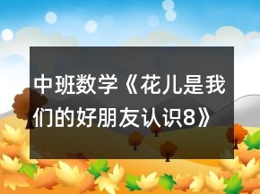 中班數(shù)學(xué)《花兒是我們的好朋友（認識8）》教案反思