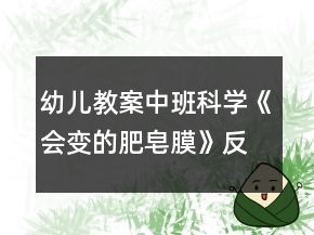 幼兒教案中班科學《會變的肥皂膜》反思