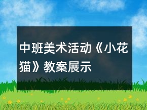 中班美術(shù)活動(dòng)《小花貓》教案展示