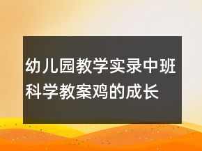 幼兒園教學(xué)實(shí)錄中班科學(xué)教案：雞的成長(zhǎng)反思