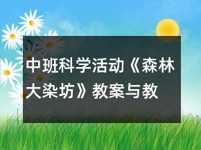 中班科學(xué)活動《森林大染坊》教案與教學(xué)反思