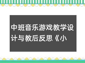 中班音樂游戲教學(xué)設(shè)計(jì)與教后反思《小青蛙捉害蟲》
