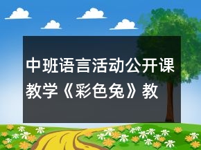 中班語言活動公開課教學(xué)《彩色兔》教案