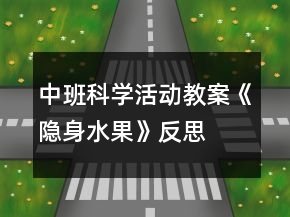 中班科學(xué)活動教案《隱身水果》反思