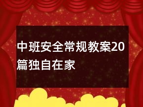 中班安全常規(guī)教案20篇獨自在家