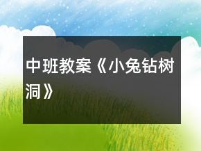 中班教案《小兔鉆樹洞》