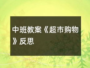 中班教案《超市購(gòu)物》反思