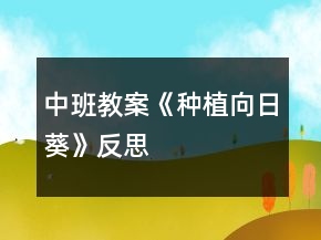 中班教案《種植向日葵》反思