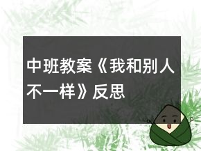 中班教案《我和別人不一樣》反思