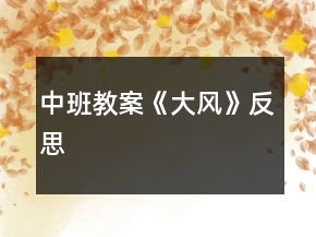 中班教案《大風》反思