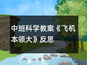 中班科學(xué)教案《飛機(jī)本領(lǐng)大》反思