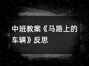 中班教案《馬路上的車輛》反思