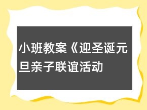 小班教案《迎圣誕、元旦親子聯(lián)誼活動方案》