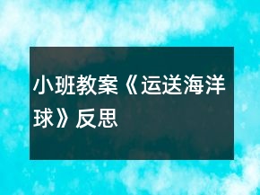 小班教案《運(yùn)送海洋球》反思