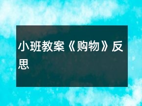 小班教案《購(gòu)物》反思