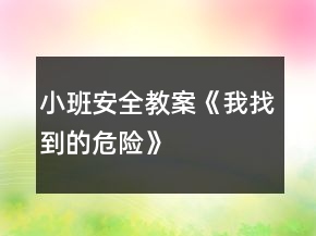 小班安全教案《我找到的危險》
