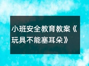 小班安全教育教案《玩具不能塞耳朵》反思
