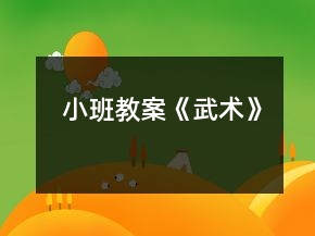 小班教案《武術(shù)》