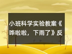 小班科學(xué)實(shí)驗(yàn)教案《嘩啦啦，下雨了》反思