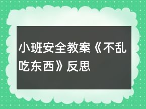 小班安全教案《不亂吃東西》反思