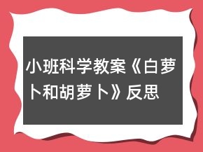 小班科學(xué)教案《白蘿卜和胡蘿卜》反思