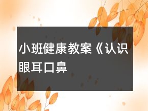 小班健康教案《認識“眼、耳、口、鼻”》反思