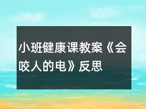 小班健康課教案《會(huì)咬人的電》反思