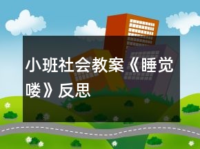 小班社會(huì)教案《睡覺(jué)嘍》反思