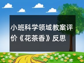 小班科學領域教案評價《花茶香》反思