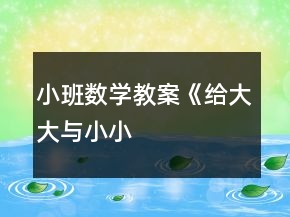 小班數學教案《給“大大”與“小小”送禮物》反思