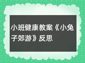 小班健康教案《小兔子郊游》反思