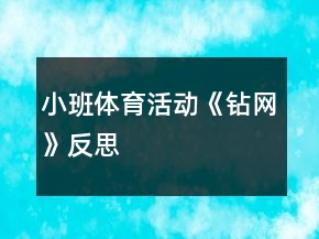 小班體育活動(dòng)《鉆網(wǎng)》反思
