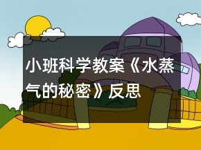 小班科學(xué)教案《水蒸氣的秘密》反思