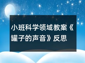 小班科學領域教案《罐子的聲音》反思