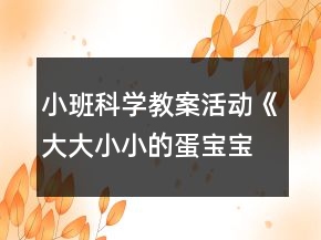 小班科學(xué)教案活動(dòng)《大大小小的蛋寶寶》反思