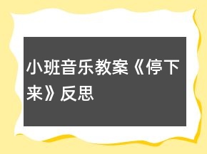 小班音樂教案《停下來》反思