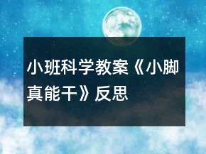 小班科學(xué)教案《小腳真能干》反思