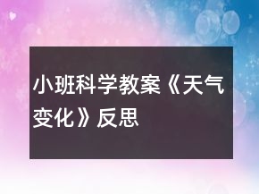 小班科學教案《天氣變化》反思