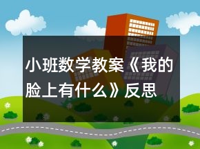 小班數(shù)學(xué)教案《我的臉上有什么》反思