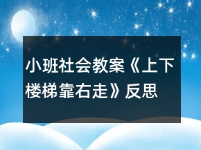 小班社會(huì)教案《上下樓梯靠右走》反思