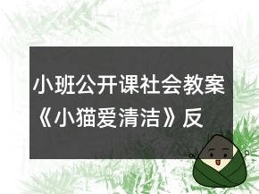小班公開課社會教案《小貓愛清潔》反思