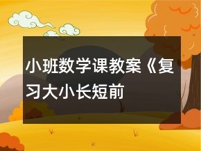小班數(shù)學(xué)課教案《復(fù)習(xí)大小、長短、前后、上下》反思
