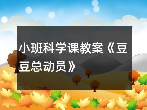 小班科學(xué)課教案《豆豆總動(dòng)員》