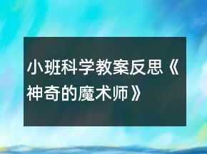 小班科學(xué)教案反思《神奇的魔術(shù)師》