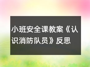 小班安全課教案《認(rèn)識消防隊員》反思