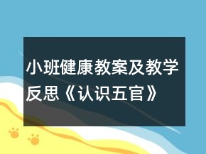 小班健康教案及教學(xué)反思《認識五官》
