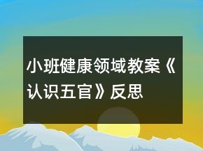 小班健康領(lǐng)域教案《認識五官》反思